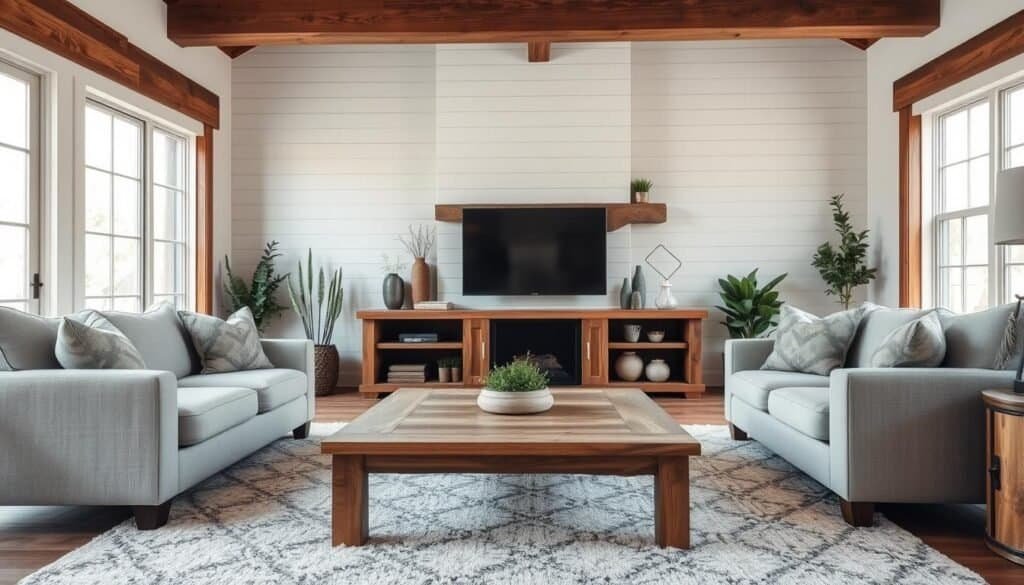 wood décor in modern farmhouse style