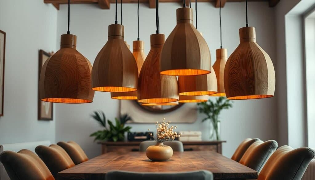 wood lamps in dining spaces wood lamps in dining spaces