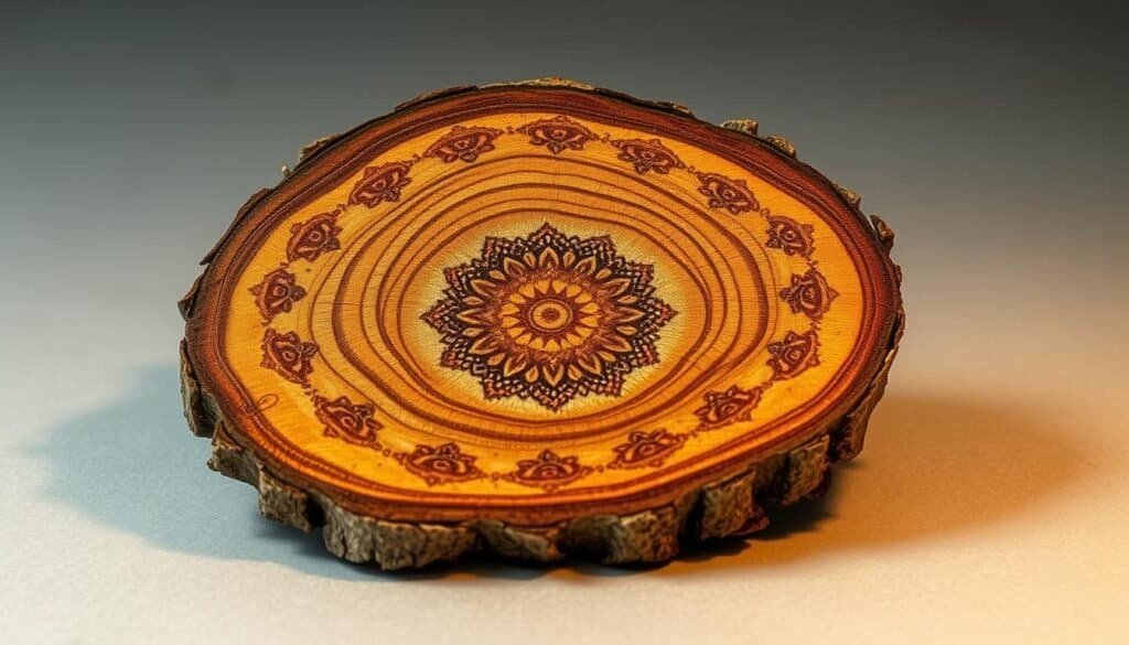wood slice art with pyrography and paint wood slice art with pyrography and paint