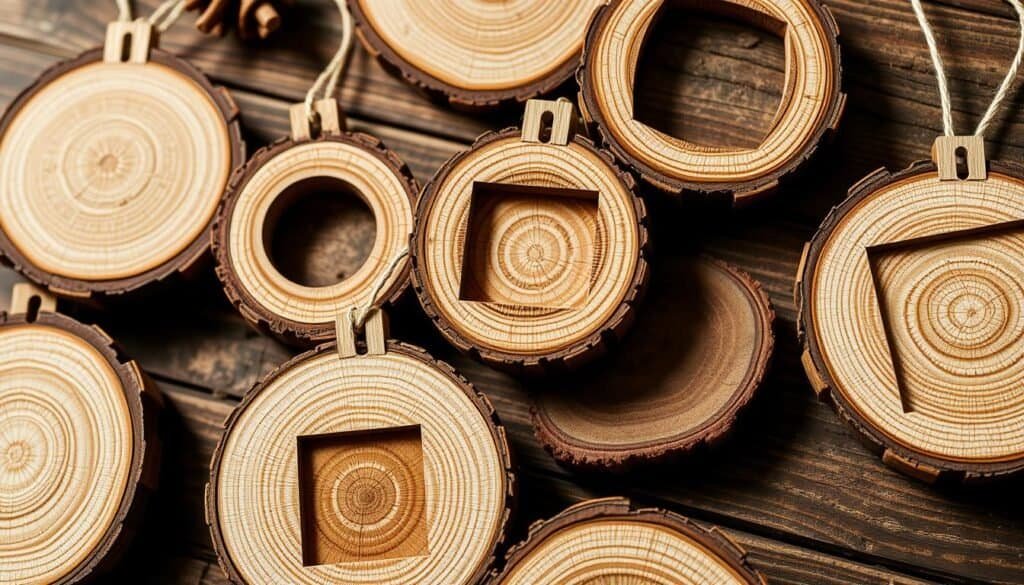 wood slice photo ornaments