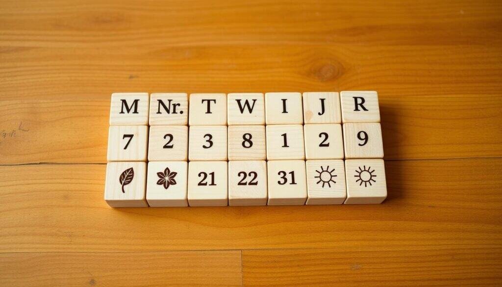 wooden block seasonal calendar wooden block seasonal calendar