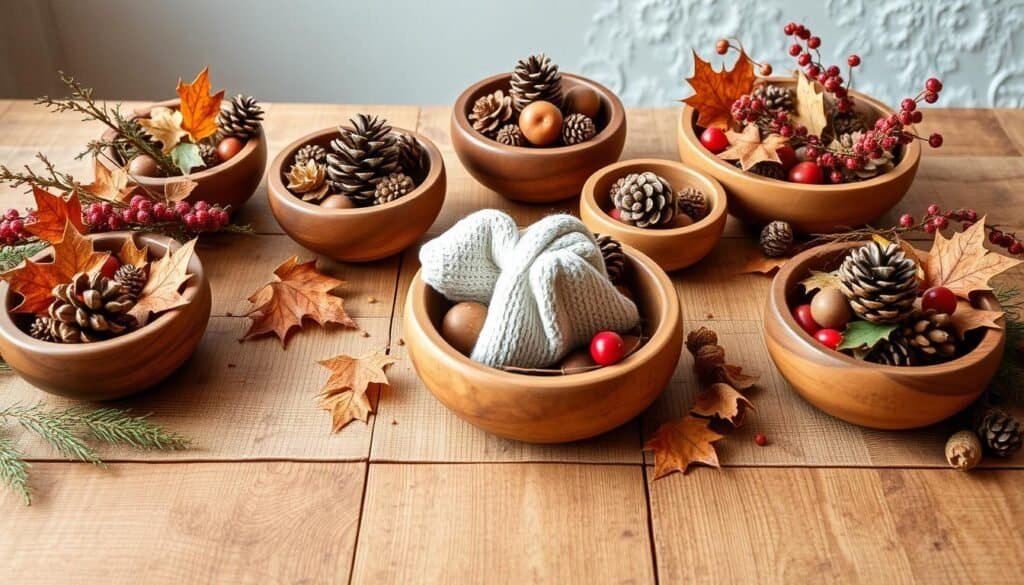 wooden bowl arrangements