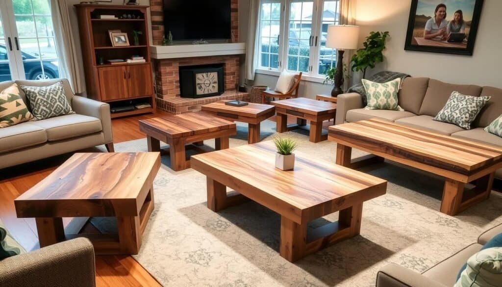 wooden coffee tables in home styles
