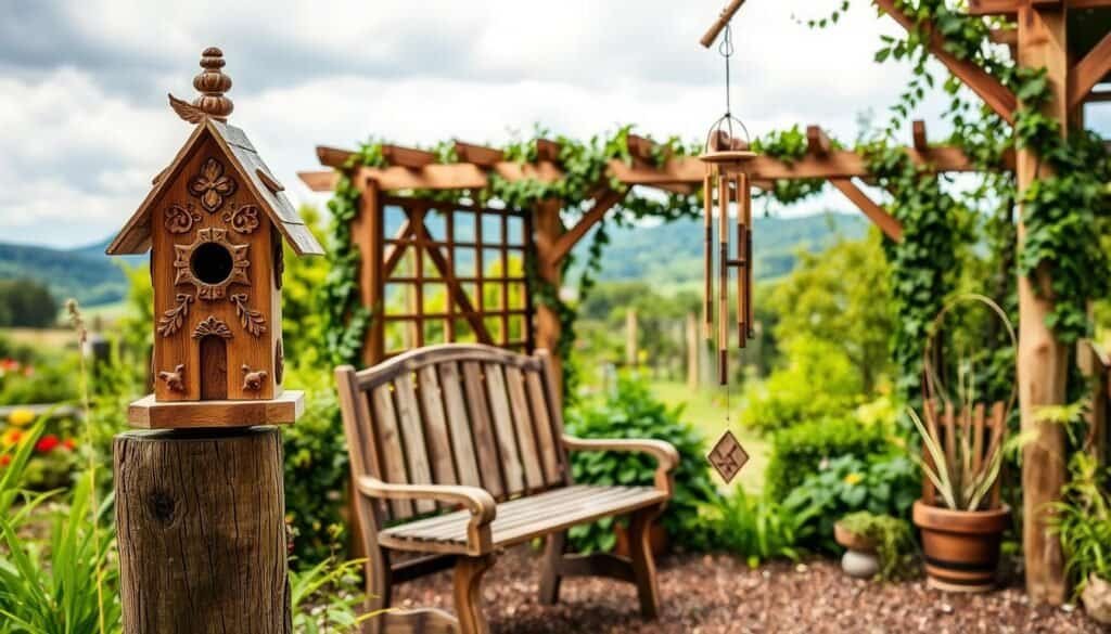 wooden garden decorations wooden garden decorations