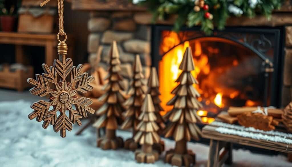 wooden holiday accents