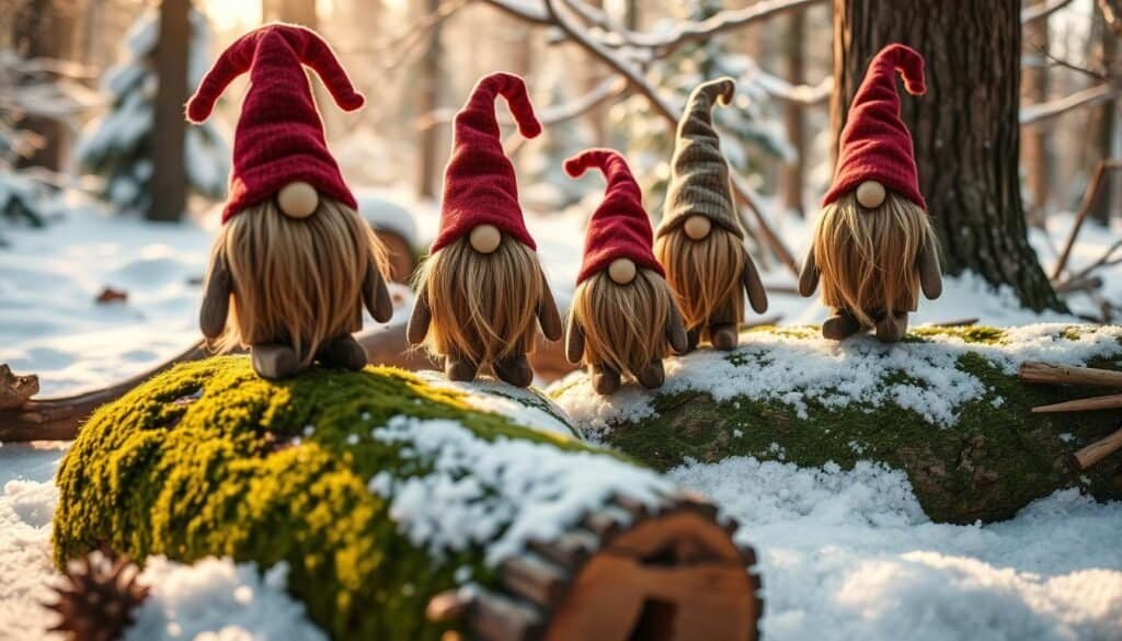 wooden holiday gnomes