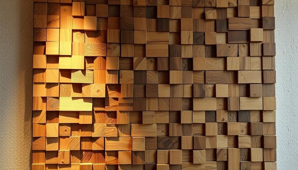 wooden mosaic wall art