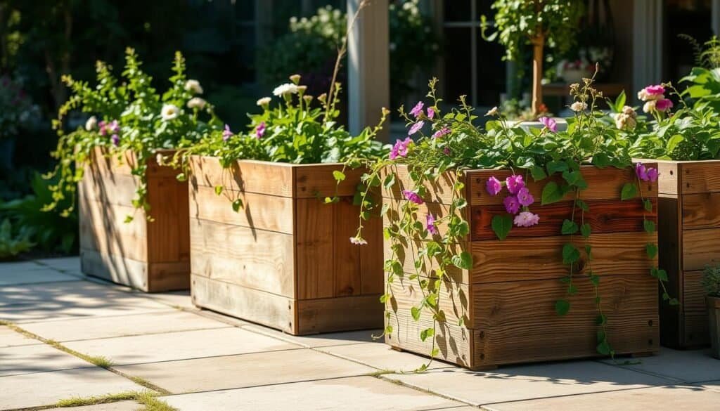 wooden planters wooden planters