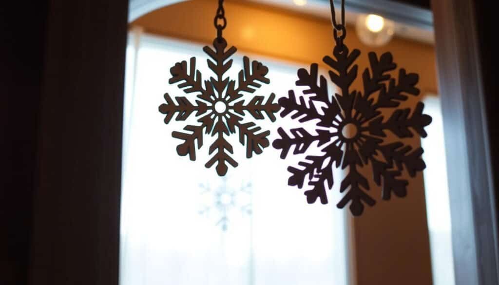 wooden snowflake door hangers