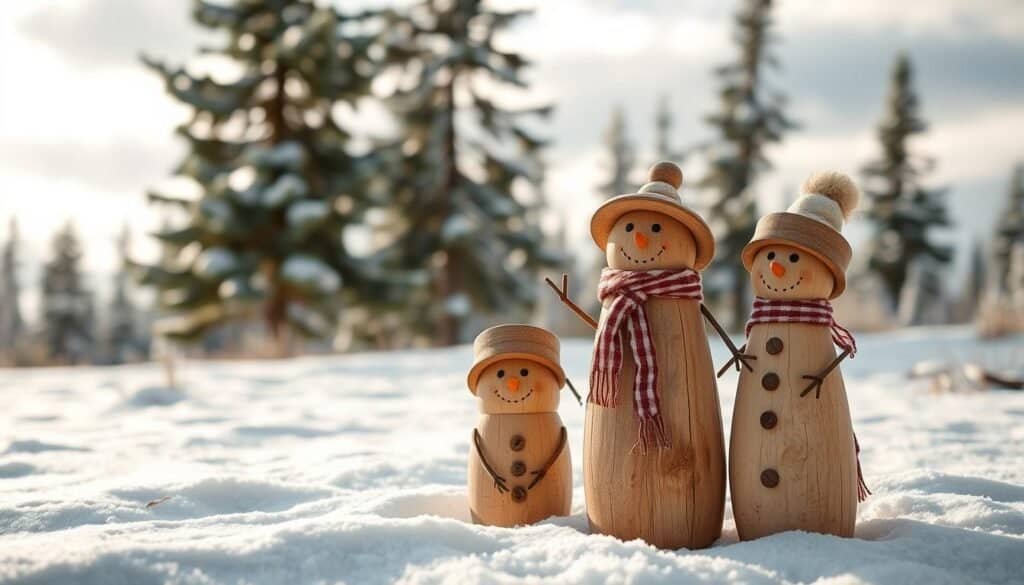 wooden snowman family wooden snowman family
