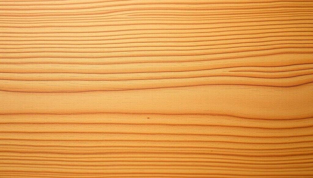 A detailed, high-resolution image of a wood grain pattern with a warm, natural aesthetic. The grain is prominently featured, with a mix of light and dark tones creating a visually interesting and textured surface. The lighting is soft and diffused, highlighting the depth and complexity of the wood. The focus is clear and sharp, with a slight depth of field to create a sense of depth and dimension. The overall composition is balanced and harmonious, showcasing the beauty and versatility of this natural material.