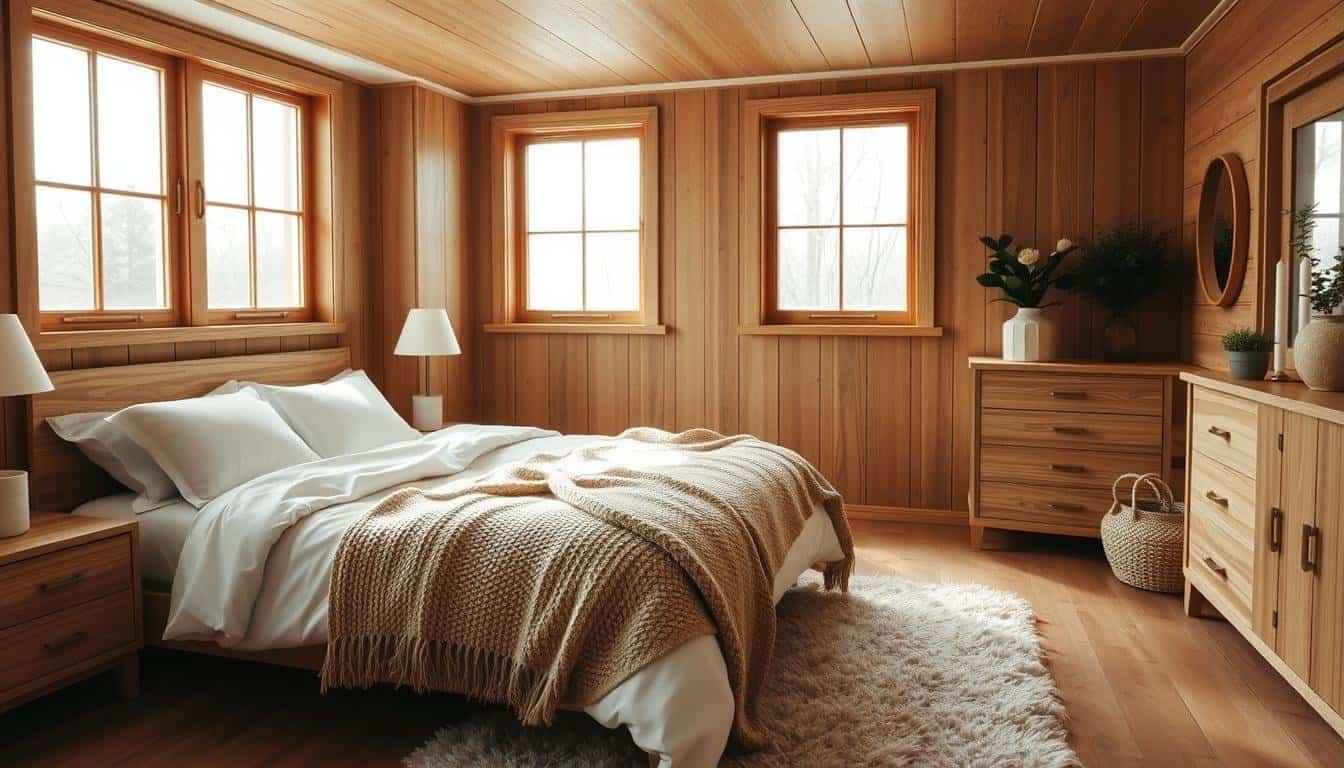 Bedroom Feeling a Little Empty Lately? Try Adding a Warm Wood Touch