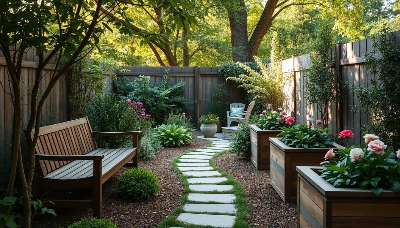 Build a Relaxing Backyard Nook with Wooden Benches & Planters
