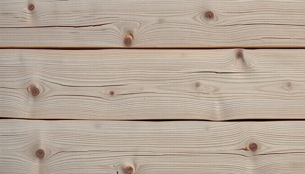Detailed, high-resolution photograph of a reclaimed wood texture. Weathered, rustic planks in shades of gray, brown, and tan. Visible wood grain, knots, and signs of distress. Soft, even lighting from above creates warm, natural shadows. Crisp, close-up angle showcasing the unique character and imperfections of the reclaimed wood. Conveys a sense of history, sustainability, and grounded, organic aesthetic. Suitable for home decor, furniture, or architectural applications.