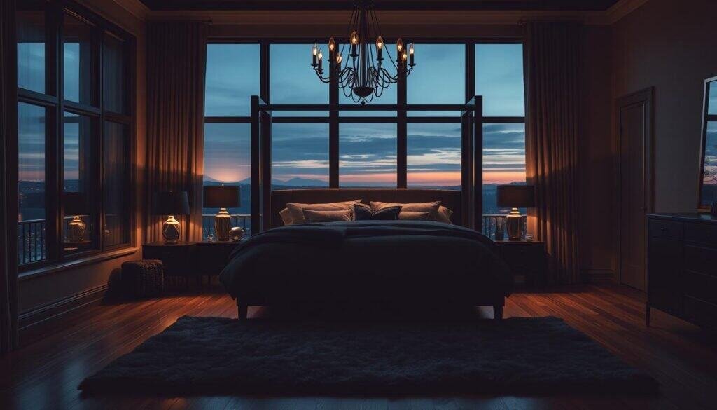 dark wood bedroom