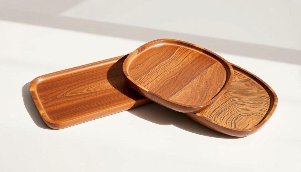 exotic wood serving trays