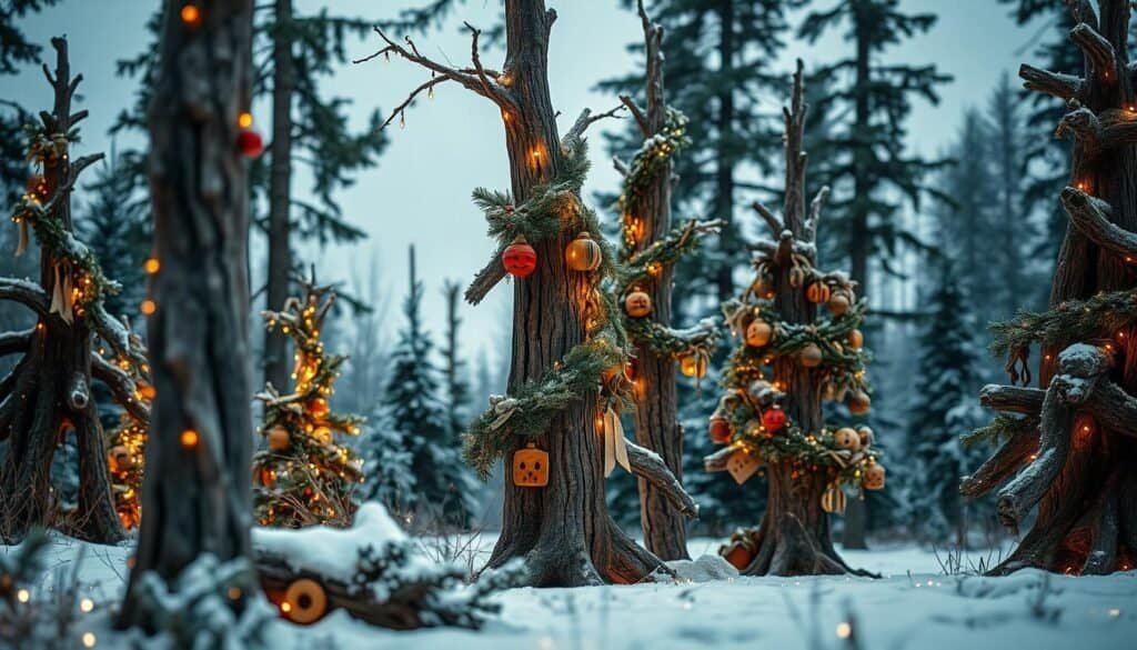 rustic wood christmas trees