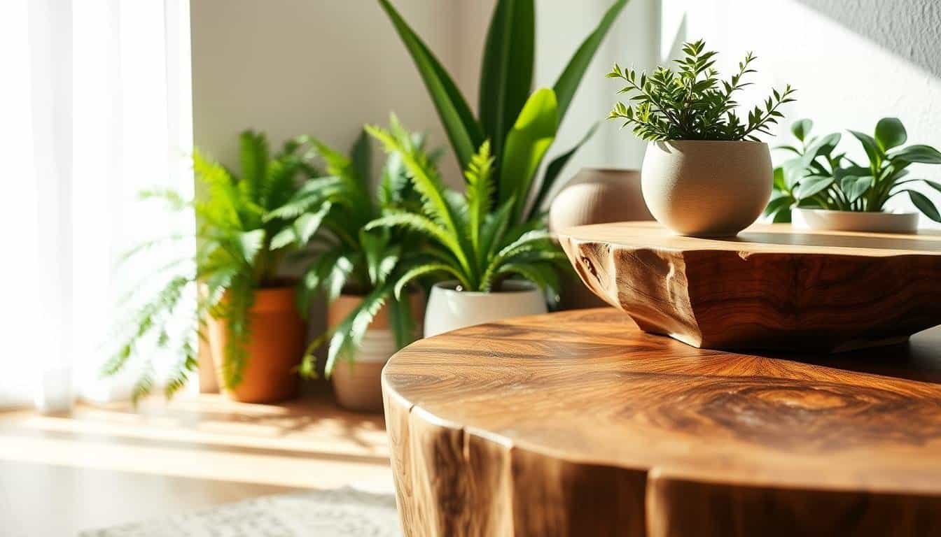 Want a Softer, More Grounded Room? Add a Wooden Accent Beside Your Plants