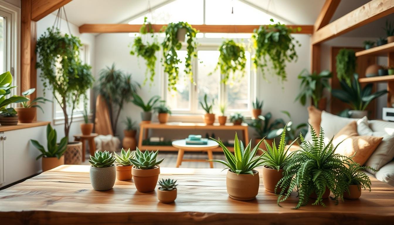 Warm Plant Styling with Wood