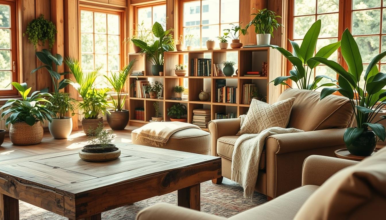 Warm Spaces with Wood and Plants